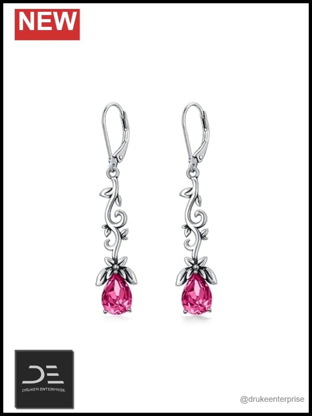 925 Sterling Silver Vintage Oxidized Branches Dangle Drop Leverback Earrings
